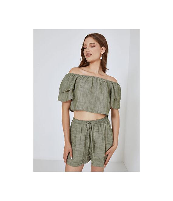 Crop top με ακάλυπτους ώμους SM4011.4001+6