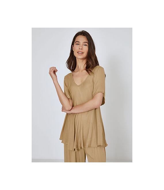 Μπλούζα oversized με V λαιμόκοψη SN7587.4191+3