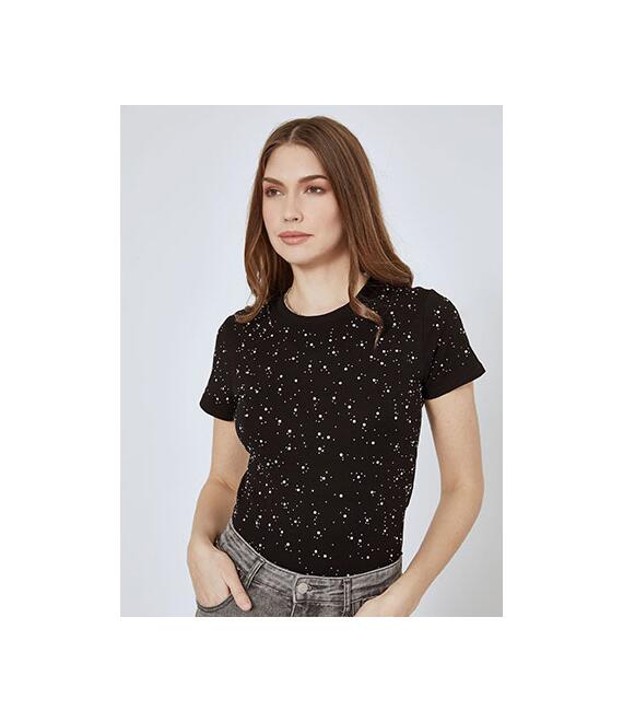 T-shirt με πέτρες strass SN7590.4031+2