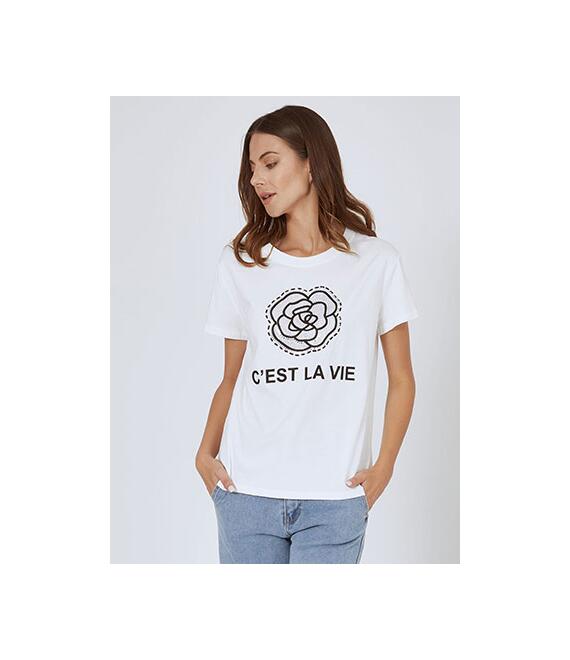 T-shirt με strass SN7590.4515+1