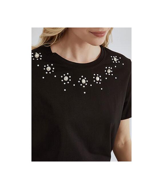 T-shirt με πέτρες strass SN7591.4030+2