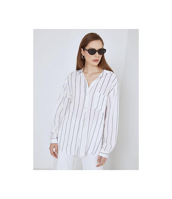 Πουκάμισο ριγέ με τσέπη SN7599.3525+3