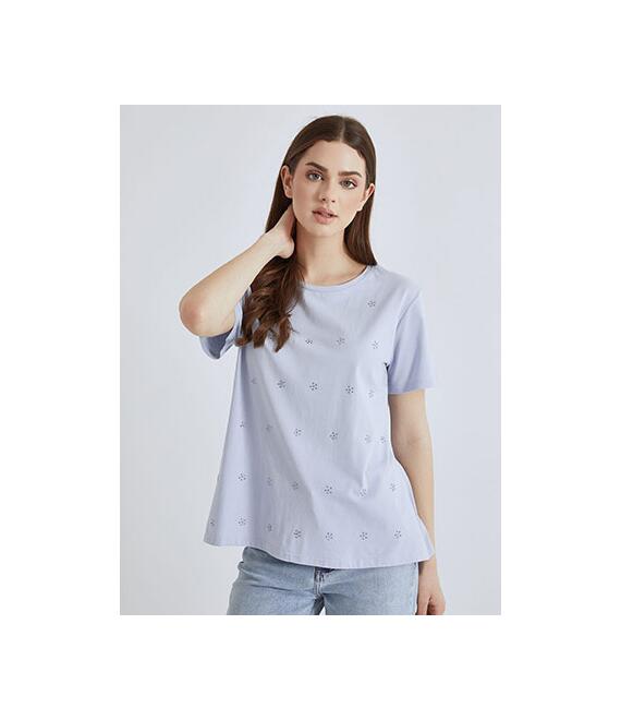 T-shirt με strass λεπτομέρειες SN7616.4538+4