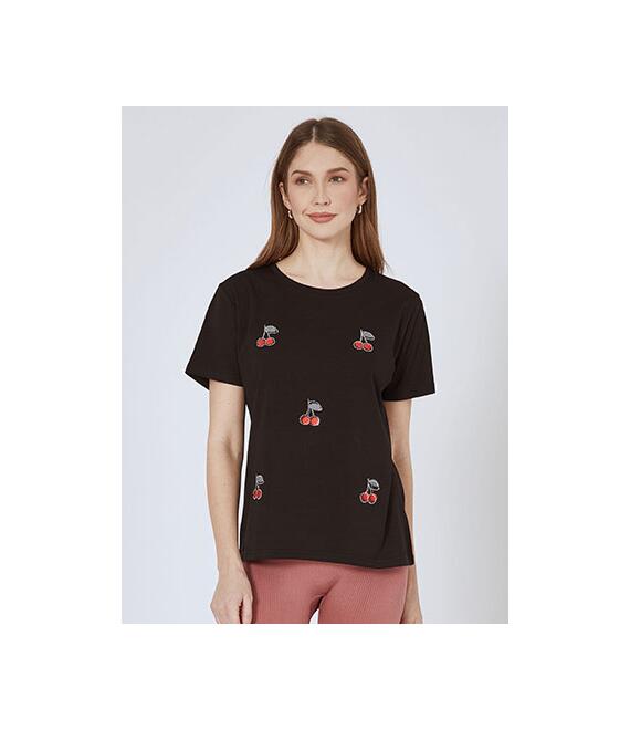 T-shirt με strass κεράσια SN7616.4857+3