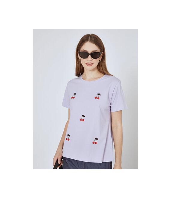 T-shirt με strass κεράσια SN7616.4857+4
