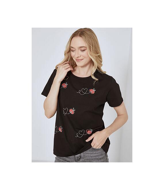 T-shirt με strass πασχαλίτσες SN7616.4867+3