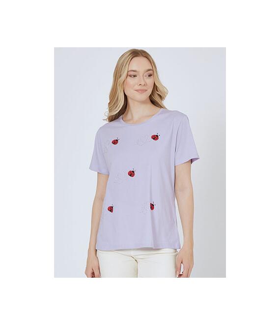 T-shirt με strass πασχαλίτσες SN7616.4867+4