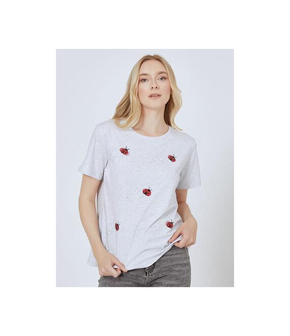 T-shirt με strass πασχαλίτσες SN7616.4867+2