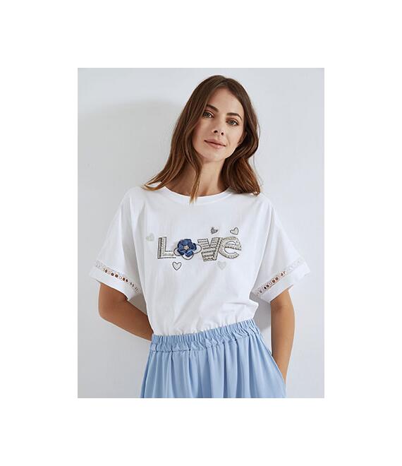 Μπλούζα love με πέτρες strass SN7642.4229+2