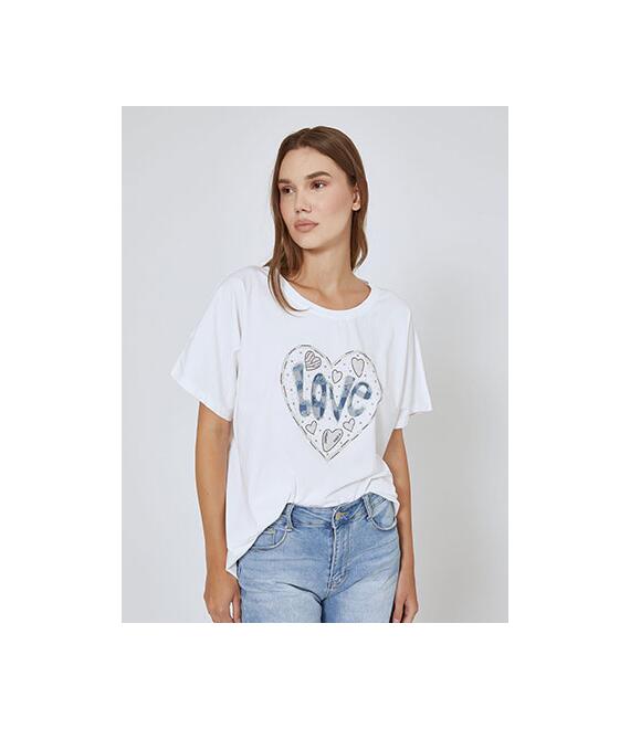 Μπλούζα με denim λεπτομέρειες SN7642.4523+2