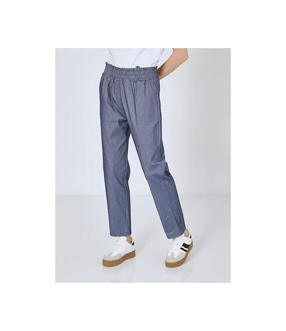 Παντελόνι ψηλόμεσο με denim όψη SN7885.1394+2