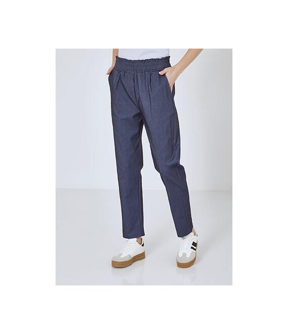 Παντελόνι ψηλόμεσο με denim όψη SN7885.1394+1