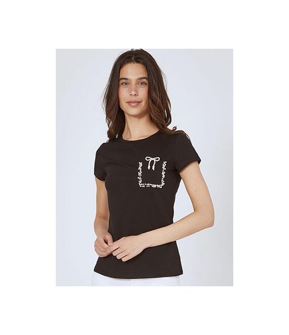 T-shirt με τσέπη και πέρλες SN7958.4021+2