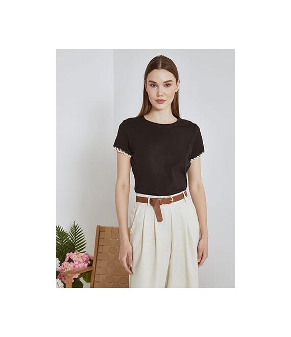 T-shirt με πέρλες στο μανίκι SN7958.4635+2