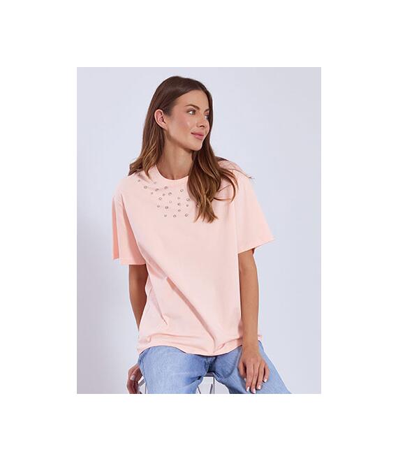 T-shirt με πέτρες strass SN7958.4695+4