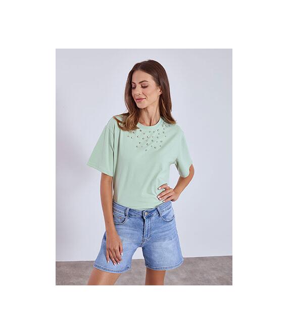 T-shirt με πέτρες strass SN7958.4695+2