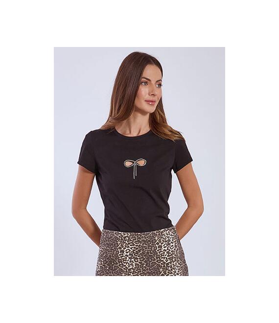 T-shirt strass φιόγκος με ανοίγματα SN7958.4881+2