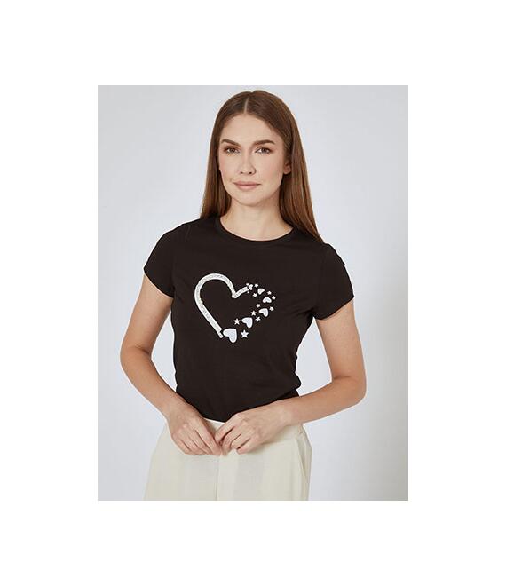 T-shirt με καρδιά και πέρλες SN7958.4958+2