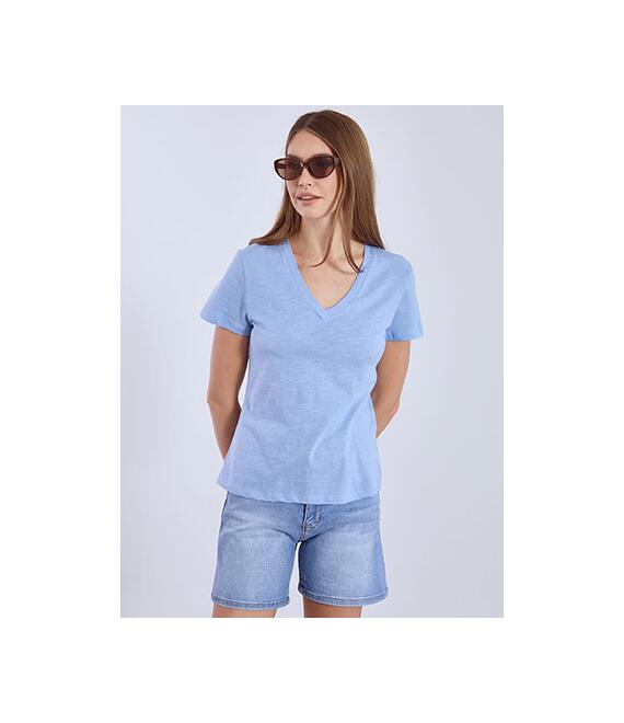 T-shirt βαμβακερό με V λαιμόκοψη SN9489.4795+5