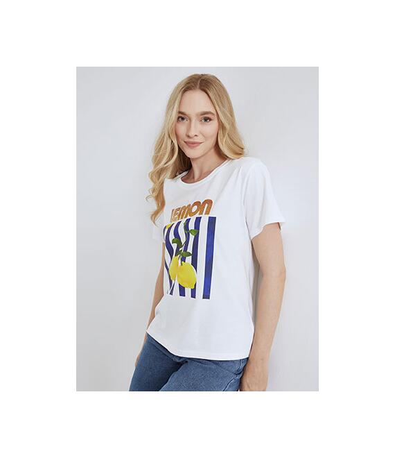 T-shirt με στάμπα lemon SN9844.4001+2