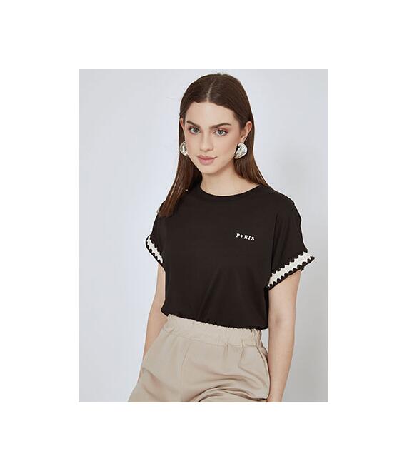T-shirt με πλεκτές λεπτομέρειες SN9844.4028+1