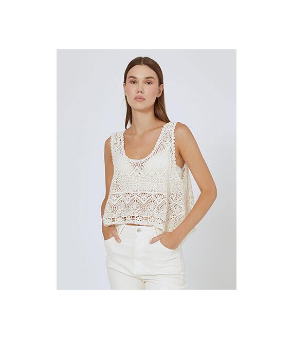 Crop top κεντητό διάτρητο SN9844.4097+2
