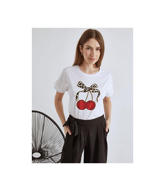 T-shirt φιόγκος με κεράσια SN9844.4652+1