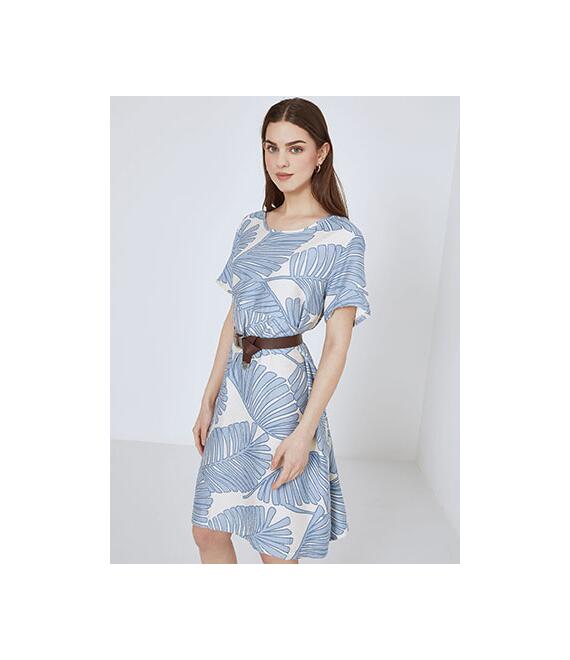 Φόρεμα εμπριμέ μίντι με βαμβάκι SN9856.8552+2