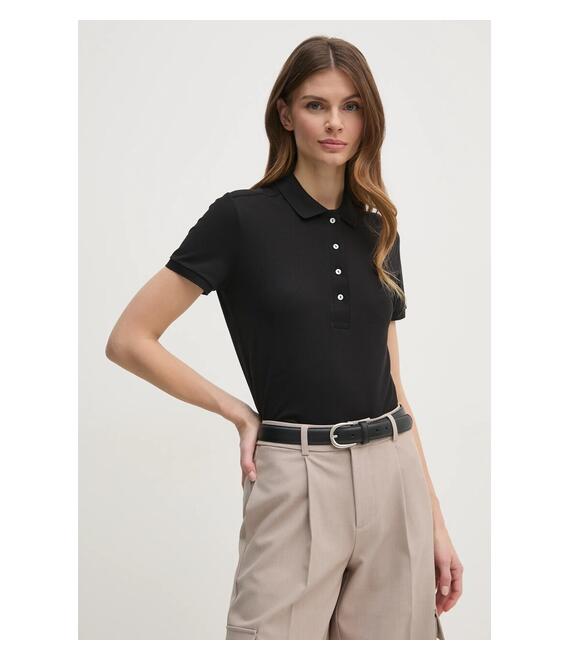 Μπλουζάκι Lacoste γυναικείo, χρώμα: μαύρο
