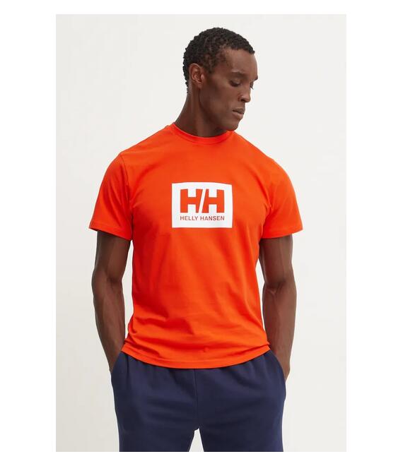 Βαμβακερό μπλουζάκι Helly Hansen TOKYO χρώμα: πορτοκαλί, 53285