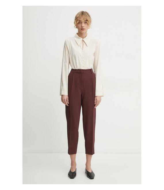 Παντελόνι Bruuns Bazaar CindySus Dagny pants χρώμα: καφέ, BBW2393