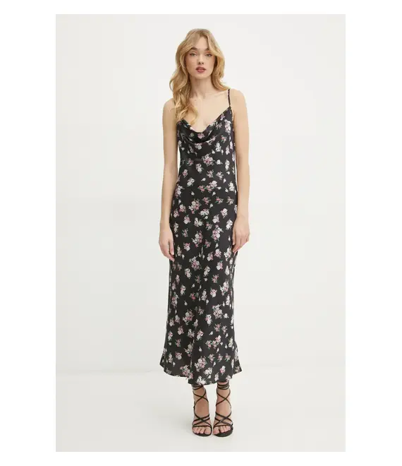 Φόρεμα Guess χρώμα: μαύρο