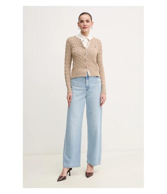 Βαμβακερή ζακέτα Polo Ralph Lauren χρώμα: άσπρο, 211891643