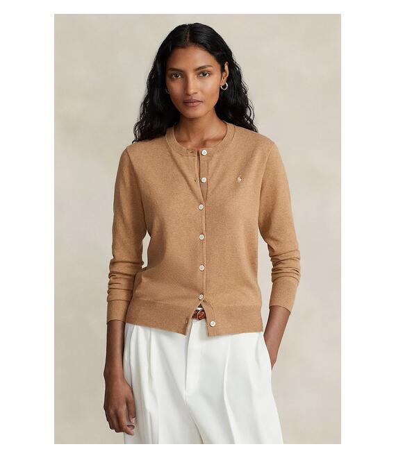 Πλεκτή ζακέτα Polo Ralph Lauren χρώμα: μπεζ, 211891672