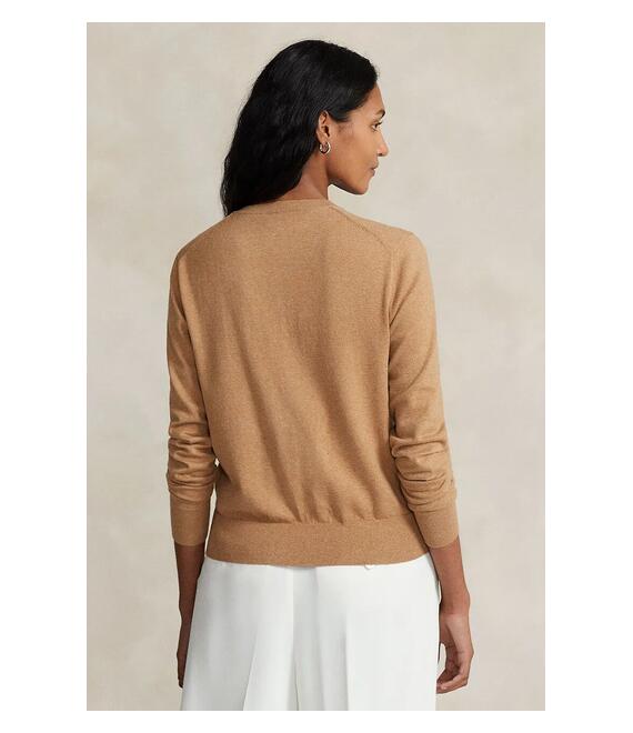 Πλεκτή ζακέτα Polo Ralph Lauren χρώμα: μπεζ, 211891672