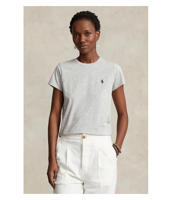 Βαμβακερό μπλουζάκι Polo Ralph Lauren γυναικείο, χρώμα: γκρι, 211898698