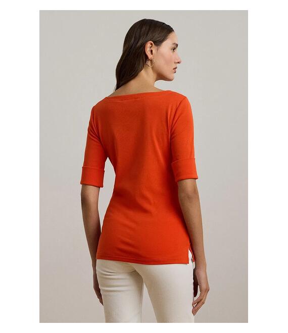 Μπλουζάκι Lauren Ralph Lauren χρώμα: πορτοκαλί, 200654963