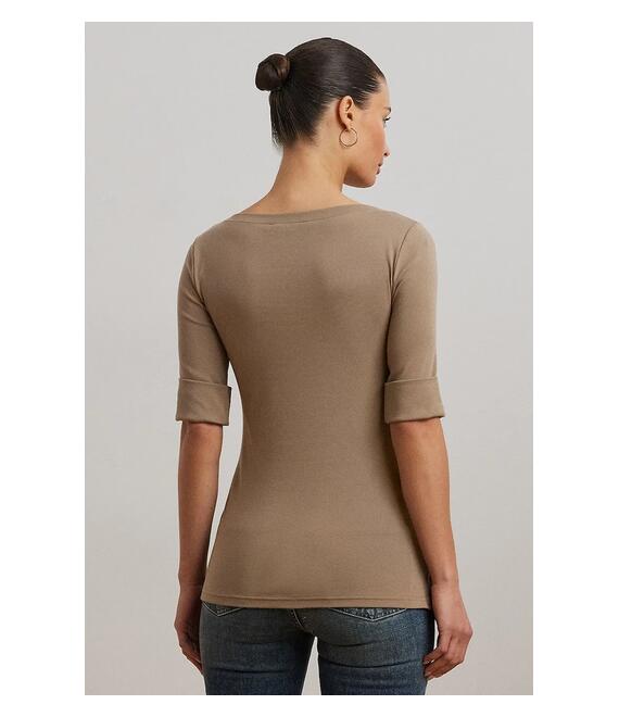 Μπλουζάκι Lauren Ralph Lauren χρώμα: καφέ, 200654963