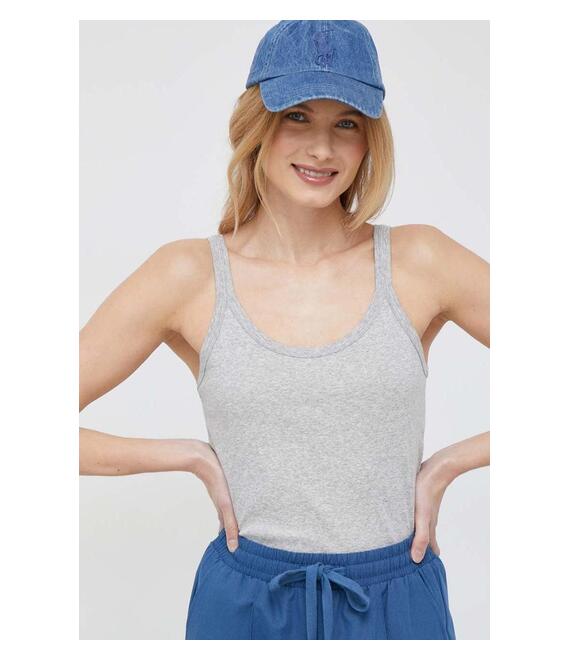 Βαμβακερό Top United Colors of Benetton χρώμα: γκρι