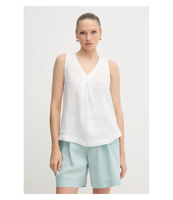 Λευκή μπλούζα United Colors of Benetton χρώμα: άσπρο, 5BMLDQ06W