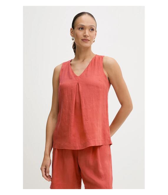 Λευκή μπλούζα United Colors of Benetton χρώμα: κόκκινο, 5BMLDQ06W