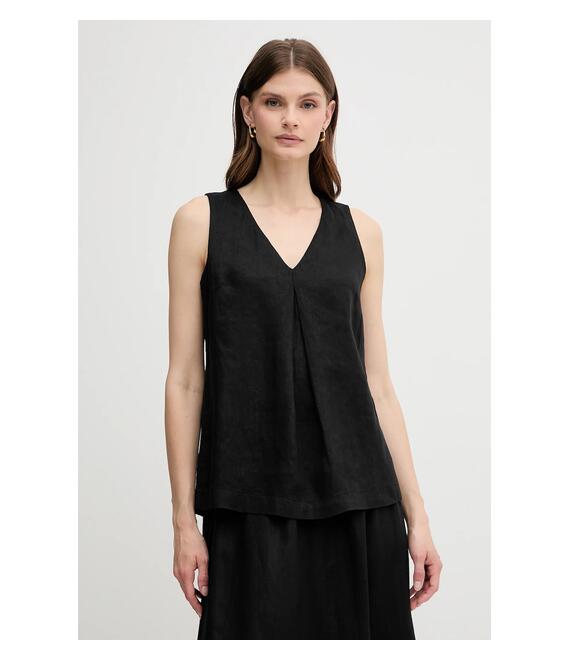 Λευκή μπλούζα United Colors of Benetton χρώμα: μαύρο, 5BMLDQ06W