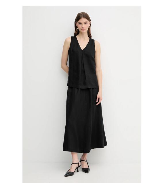 Λευκή μπλούζα United Colors of Benetton χρώμα: μαύρο, 5BMLDQ06W