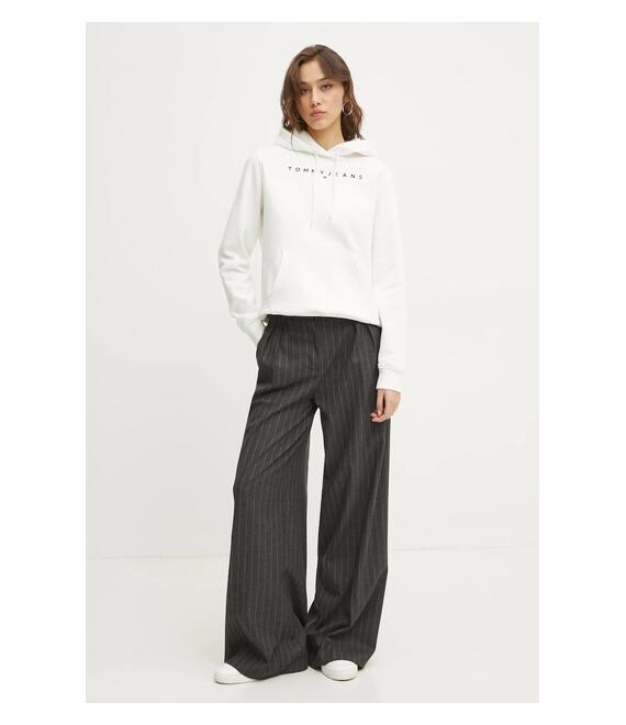 Μπλούζα Tommy Jeans χρώμα: άσπρο, με κουκούλα, DW0DW17324