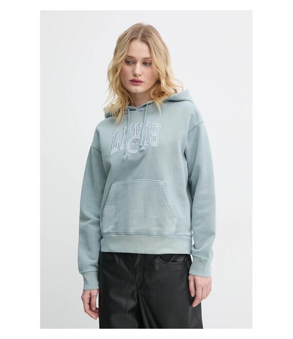 Μπλούζα Levi's χρώμα: μπλε, με κουκούλα