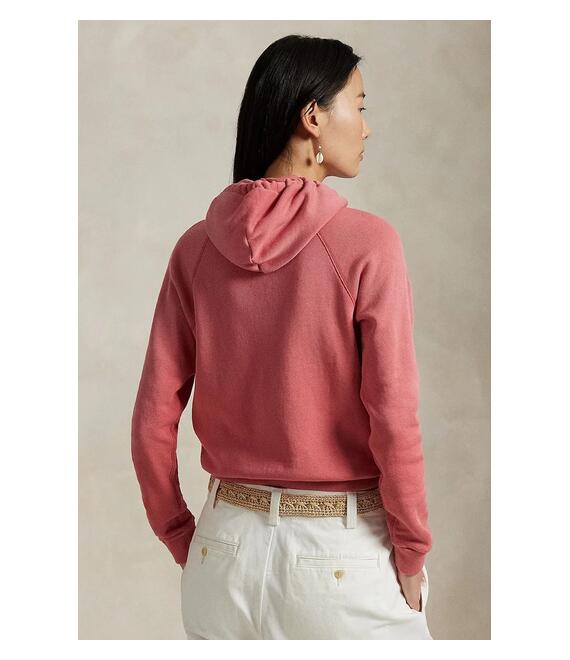 Βαμβακερή μπλούζα Polo Ralph Lauren γυναικεία, χρώμα: κόκκινο, με κουκούλα, 211935583