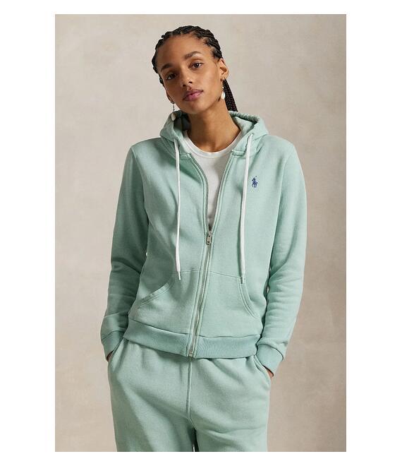 Βαμβακερή μπλούζα Polo Ralph Lauren γυναικεία, χρώμα: πράσινο, με κουκούλα, 211935584