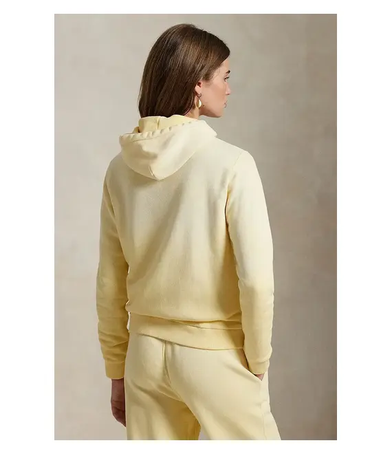 Βαμβακερή μπλούζα Polo Ralph Lauren γυναικεία, χρώμα: κίτρινο, με κουκούλα, 211935584
