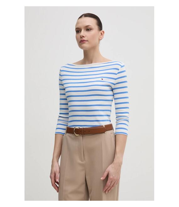 Βαμβακερή μπλούζα με μακριά μανίκια Tommy Hilfiger WW0WW40589