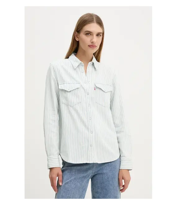 Τζιν πουκάμισο Levi's χρώμα: μπεζ